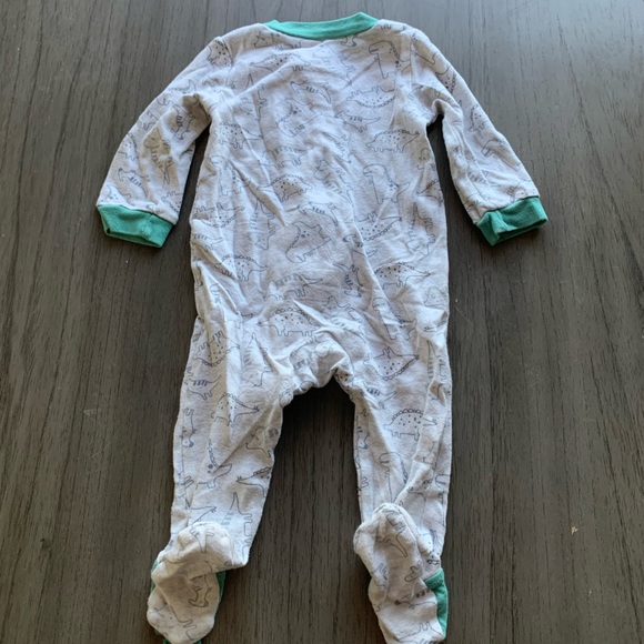 Carter's White and Green Dinosaur Footie - Picture 4 of 4